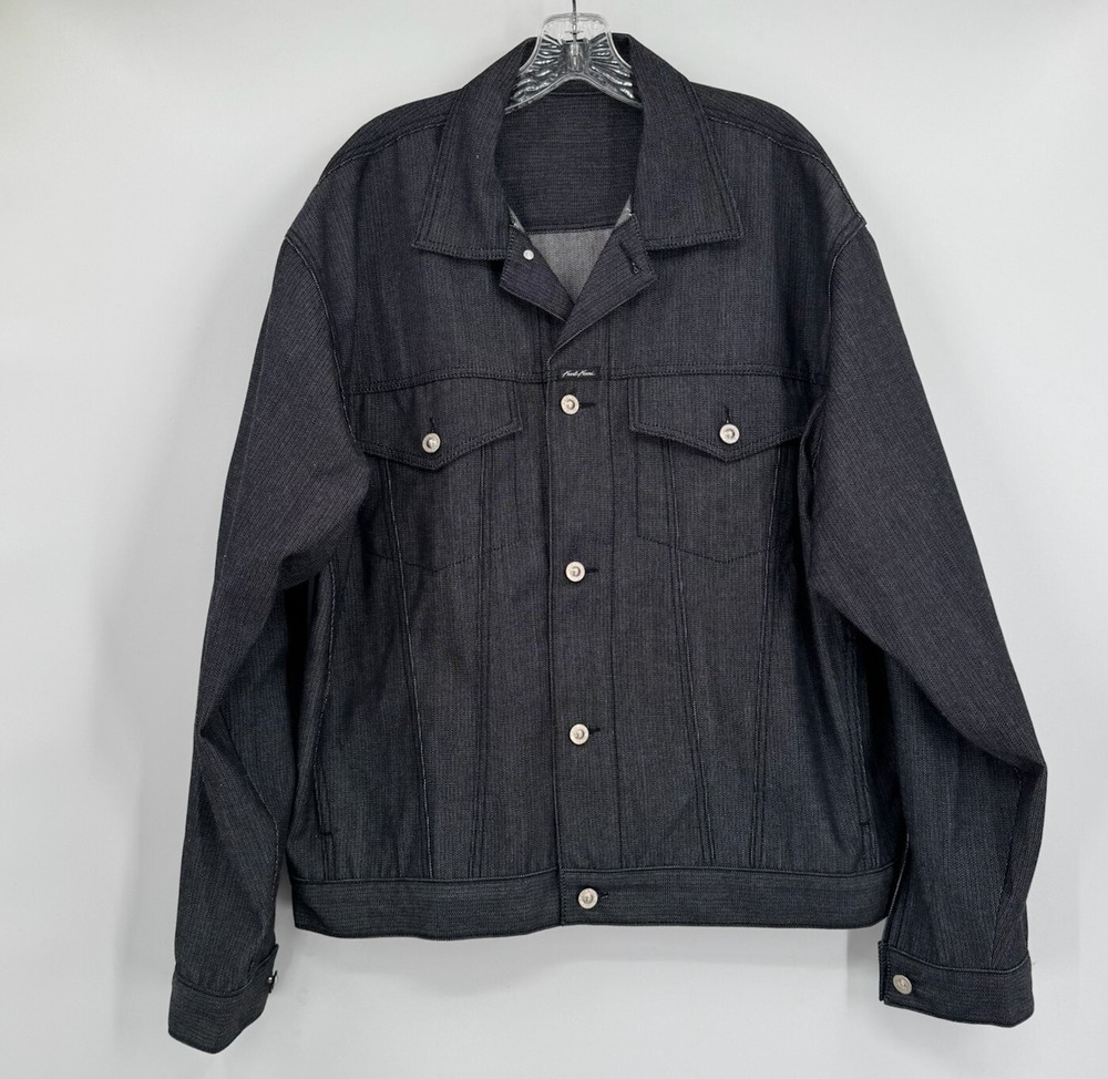 Karl Kani Jeans Mens Gray Collared Button Front Trucker Jacket